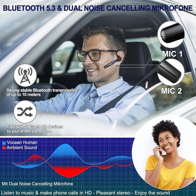 Thumbnail 5 de Bluetooth Headset 12Hrs talk, extendable to 48Hrs