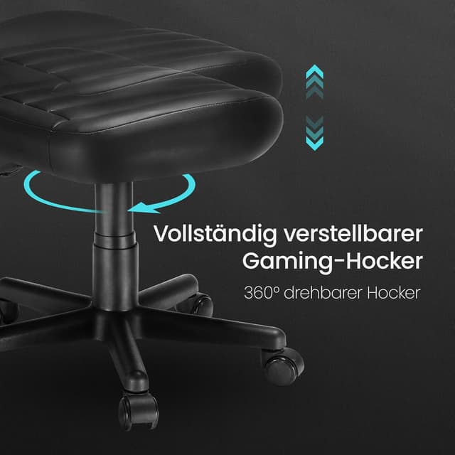 Detalle de EUREKA ERGONOMIC Height Adjustable Under Desk Footrest Rolling Stool with Wheels (Black)