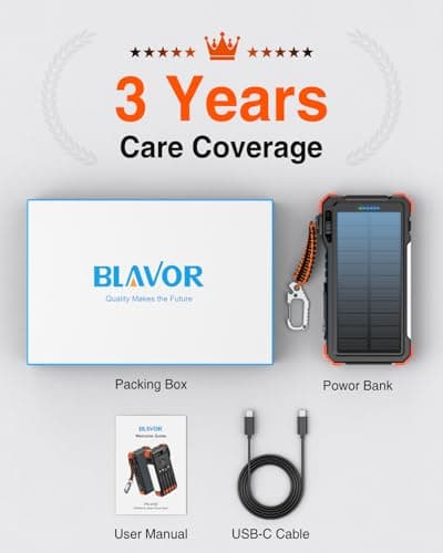 Thumbnail 8 de BLAVOR Power Bank Solar 20000mAh ⚡ Carga Rápida y Linterna