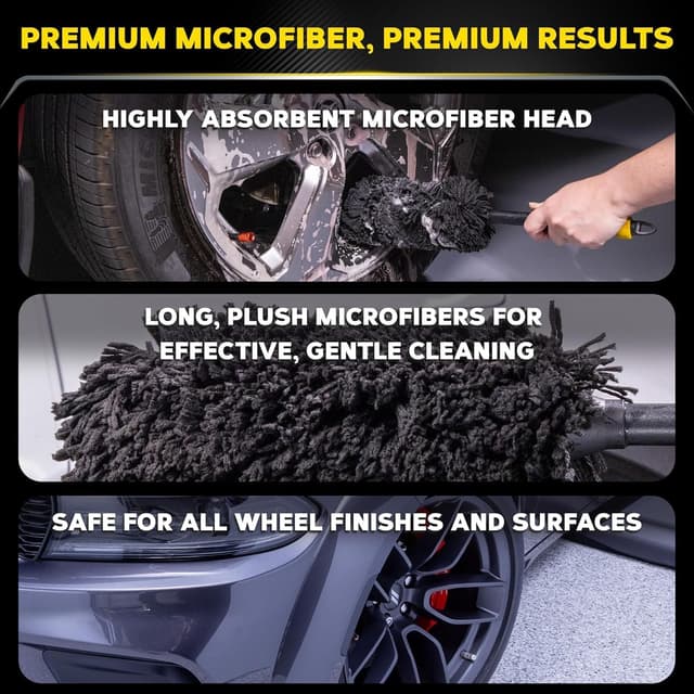 Detalle 2 de Meguiar’s X1902EU Supreme Microfibre Wheel Brush (Medium) for Safe Wheel Cleaning