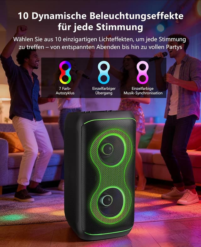 Detalle 2 de GKD61 Karaoke-Maschine 400 W mit UHF-Mikrofonen