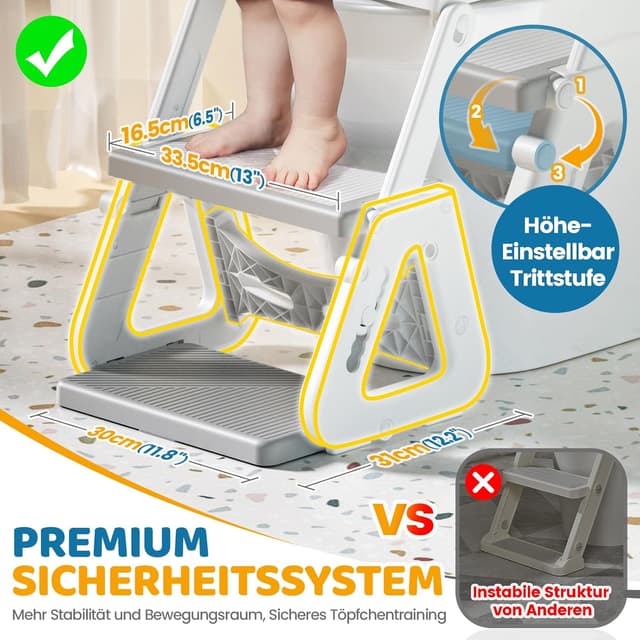 Detalle 2 de Orzbow Toilettensitz Kinder mit Treppe 🚽