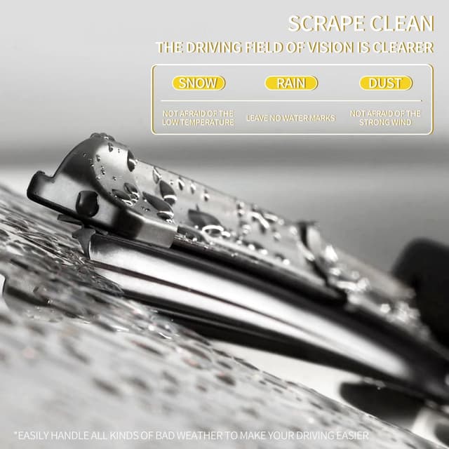 Detalle de JINGOU Wiper Blades Set (26/20/14 in) for Chrysler Pacifica (2017-2024) & Voyager (2020-2024) — Front and Rear, Pack of 3