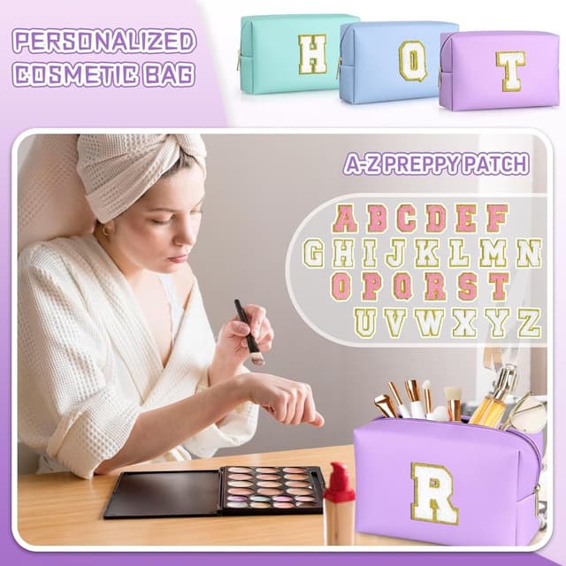 Thumbnail 2 de TOPEAST Preppy Patch Makeup Bag 21.1cm 💄