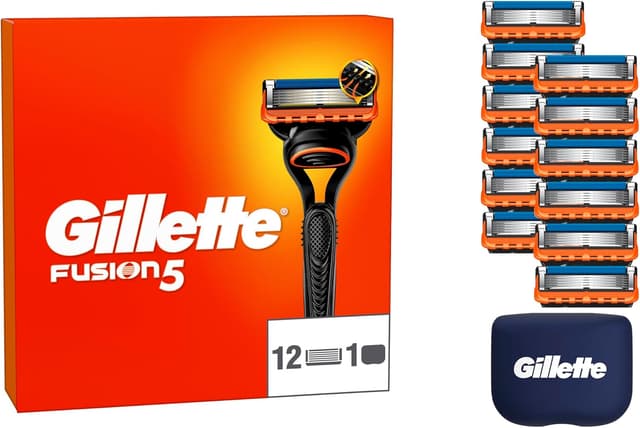 Detalle de Gillette Fusion5 men’s razor refill pack (12 blades) with antifriction technology