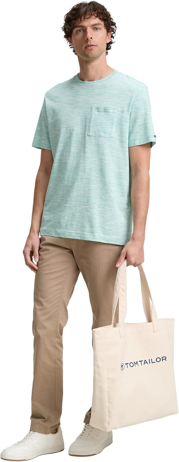 Detalle 2 de TOM TAILOR 1045624 T-Shirt da uomo con taschino sul petto