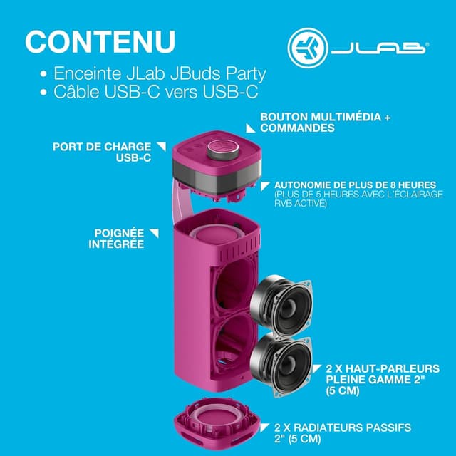 Thumbnail 6 de JLab JBuds Party enceinte Bluetooth 30W ⚡