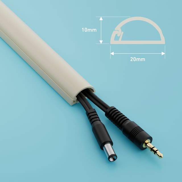 Detalle 2 de D-Line Kabelkanal 20x10 mm, Kabelleiste Magnolien – 10× 40 cm (4 m) inkl. Zubehör