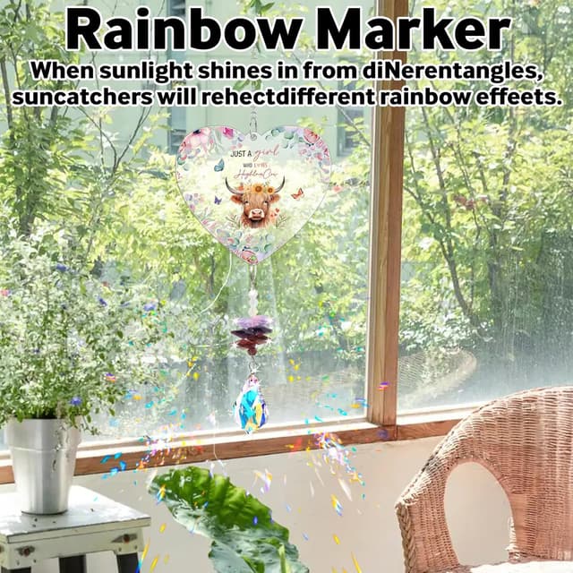 Thumbnail 2 de Highland Cow Crystal Suncatcher