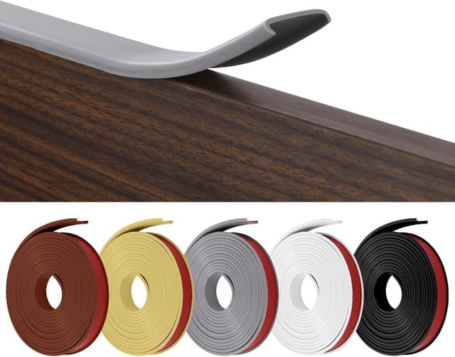 Detalle de Flintronic 10m x 18mm U-Shape Flexible Furniture Edge Banding (Gray) – self-adhesive TPE trim