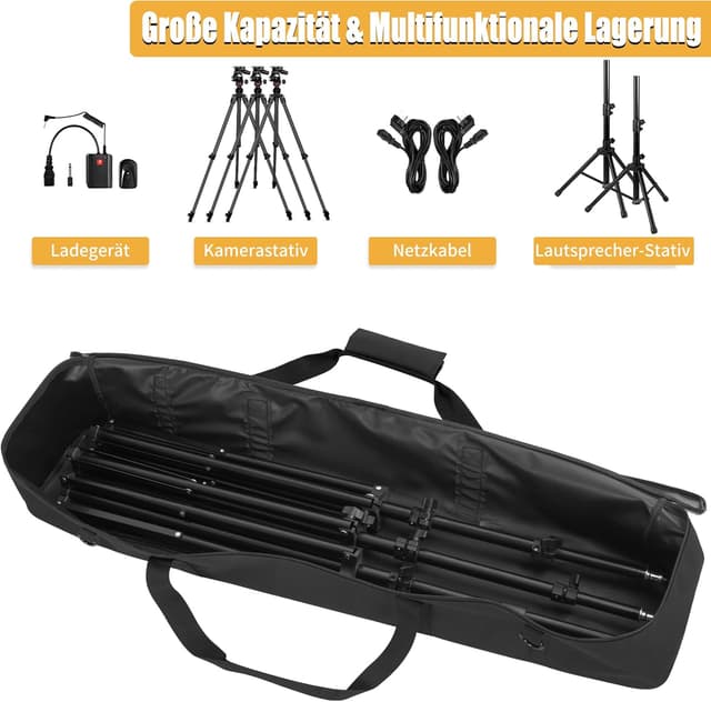 Detalle 2 de OUUTMEE Multifunktionale Stativtasche 104 x 20 x 20 cm – robuste Tragetasche mit Griff für Stative & Technik, schwarz