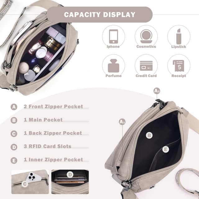 Detalle de MUIIKOLA cross body bag with wallet, 22 x 20 cm