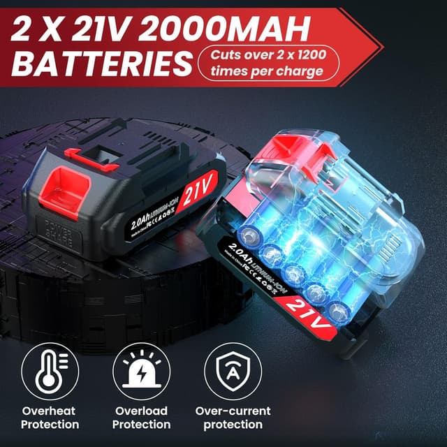 Thumbnail 3 de Tijeras De Podar Electricas 50mm 2 baterías 🔧📐📦📱📷📺