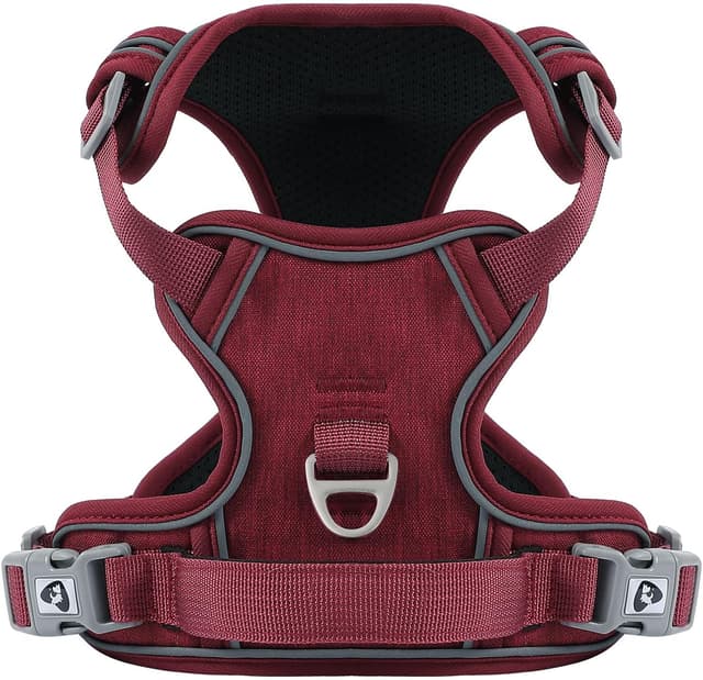 Detalle de Belababy Large Dog Harness (Anti-Pull) with Soft Padded Handle, Reflective Strips, Red XL
