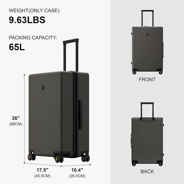 Thumbnail 6 de LEVEL8 Elegance 24 Zoll Handgepäck-Trolley Set (4-teilig) mit TSA-Zahlenschloss – olivgrün