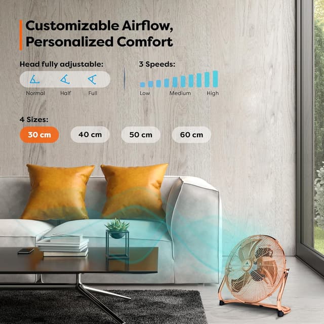 Detalle 2 de TRESKO AERSON Ventilatore da pavimento 30 cm