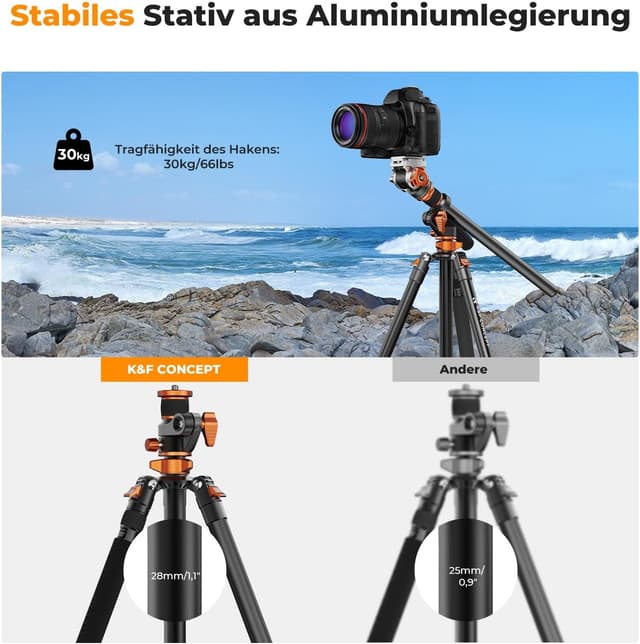 Detalle 2 de K&F CONCEPT Videostativ Fluidkopf, 231 cm