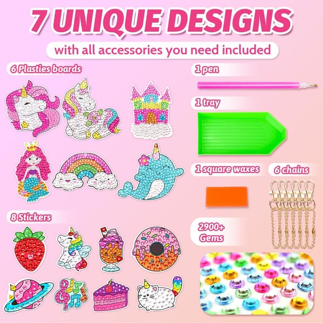 Detalle 2 de Maqhpu Girls Diamond Art Kit 14 PCS ๐จ