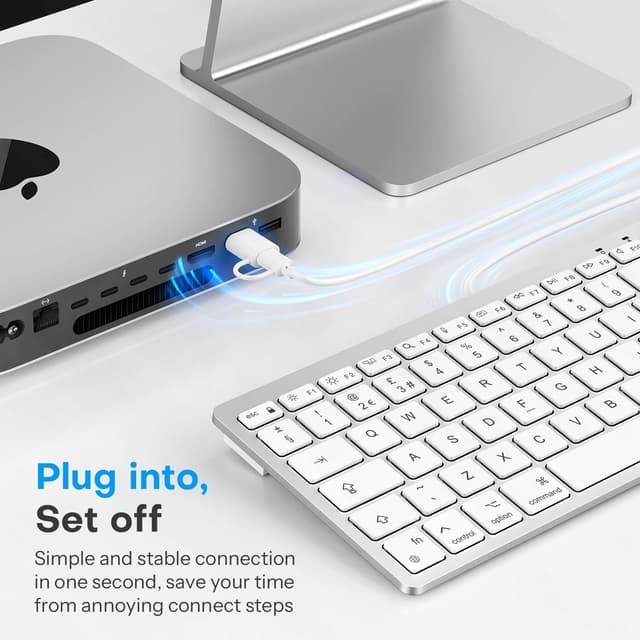 Detalle 2 de OMOTON Wired Keyboard UK QWERTY, USB-C connection ⌨