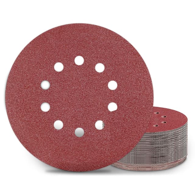 Detalle de KONGMING 25-pack 225mm Hook-and-Loop Sanding Discs, 60 grit for drywall sanders