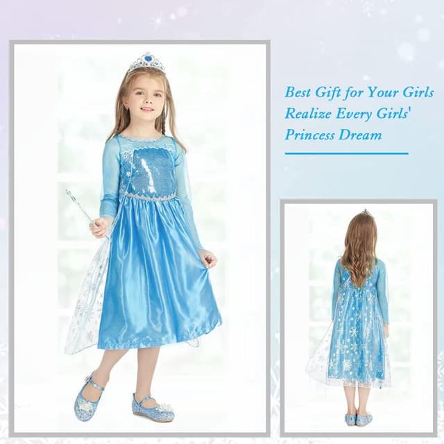 Thumbnail 6 de Vicloon Disfraz de Elsa para Niña 🎉 con Accesorios