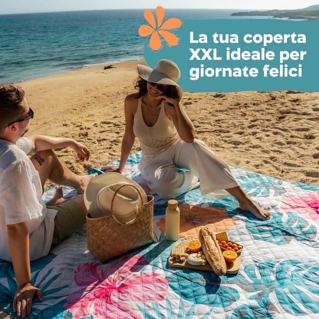 Detalle de Twinzee Coperta Picnic Impermeabile XXL 200x200 cm