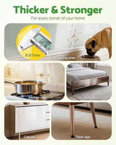 Detalle de Gimars Protector para sofá y puertas contra arañazos de gatos (30 cm x 5 m) con cinta transparente autoadhesiva