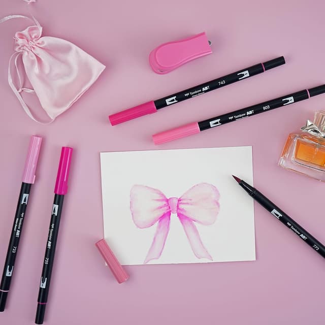 Thumbnail 6 de Tombow ABT Dual Brush Pen, 6 pièces rose