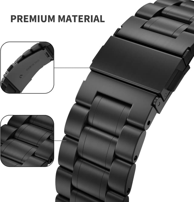 Detalle de Suuira cinturino in acciaio inox per Samsung Galaxy Watch 6/5/4 e Classic (40/44/43/47/45/46/42 mm) con strumento incluso