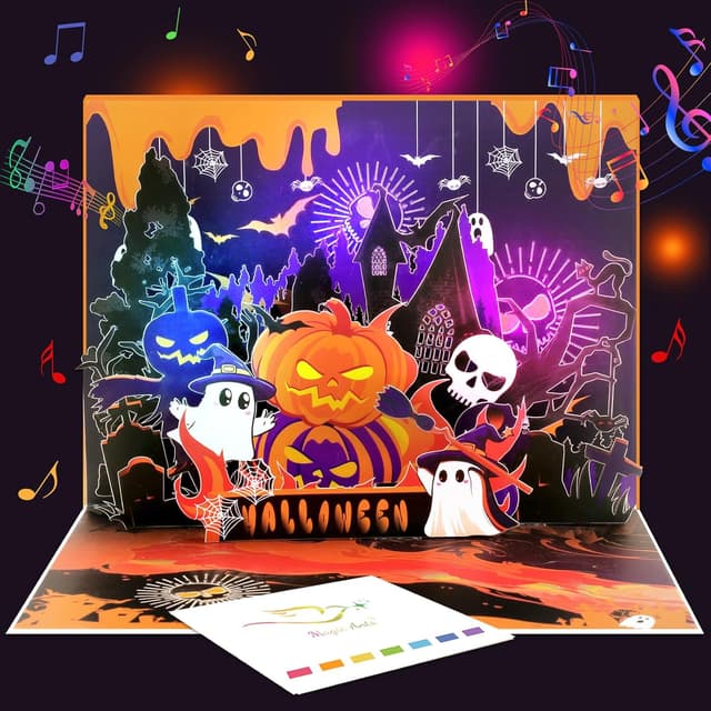 Detalle de Magic Ants Musical Halloween pop up card