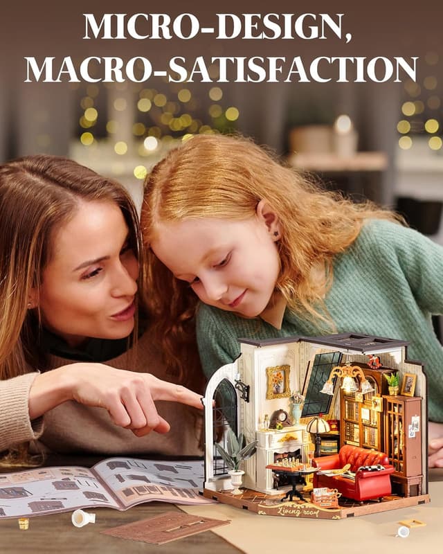 Thumbnail 6 de ROBOTIME Kit maison miniature à construire Catherine’s Living Room (bois, LED, 283 pièces)