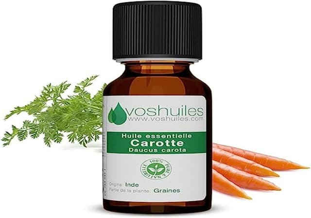Detalle de Huile essentielle de carotte VOSHUILES.COM, 100% pure et naturelle, chémotypée (10 ml)
