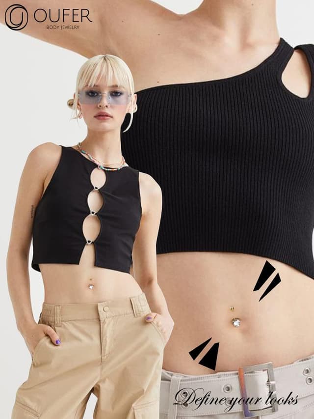 Thumbnail 6 de OUFER Piercing Nombril Titane Boules Cœur 1,6 mm