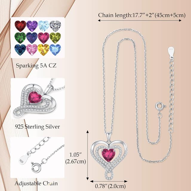 Detalle de llyish Collier femme en argent 925 doré au pendentif cœur (bijou idée cadeau)