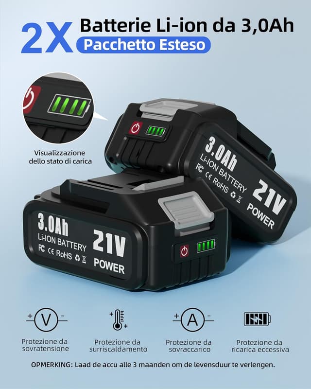 Thumbnail 1 de Idropulitrice a batteria 65Bar 6‑in‑1 con 2×3Ah batteria