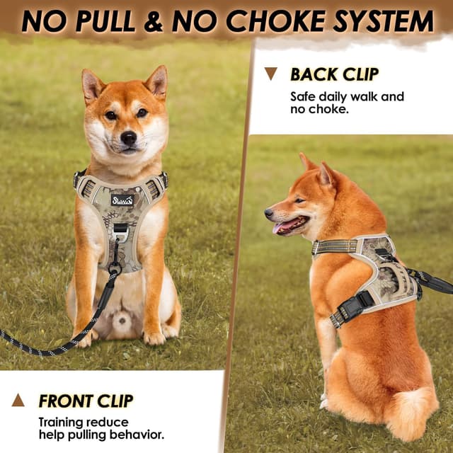 Detalle de Eyein Large Dog Harness – Anti-Pull Adjustable Heavy Duty Pet Vest with 2 Clips