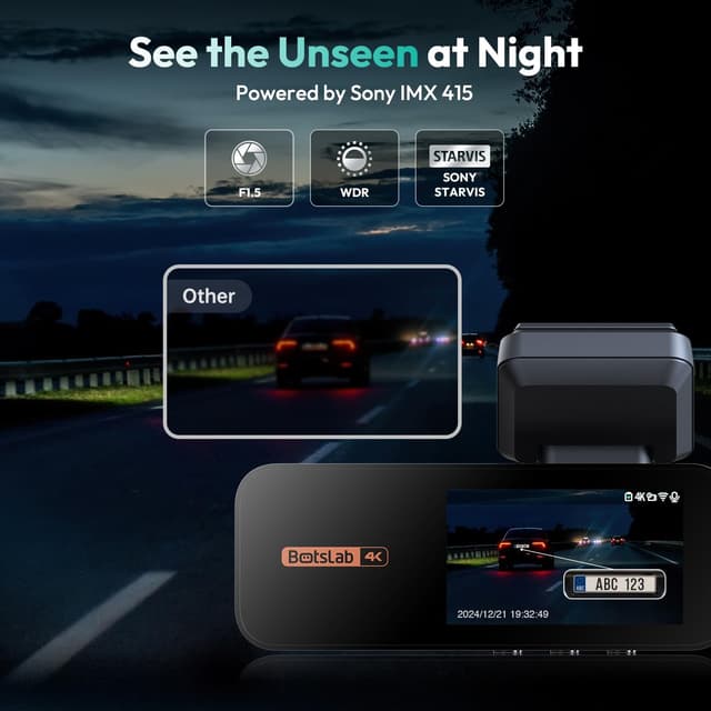 Thumbnail 4 de BOTSLAB 4K Dash Cam 64 GB with 170° front camera