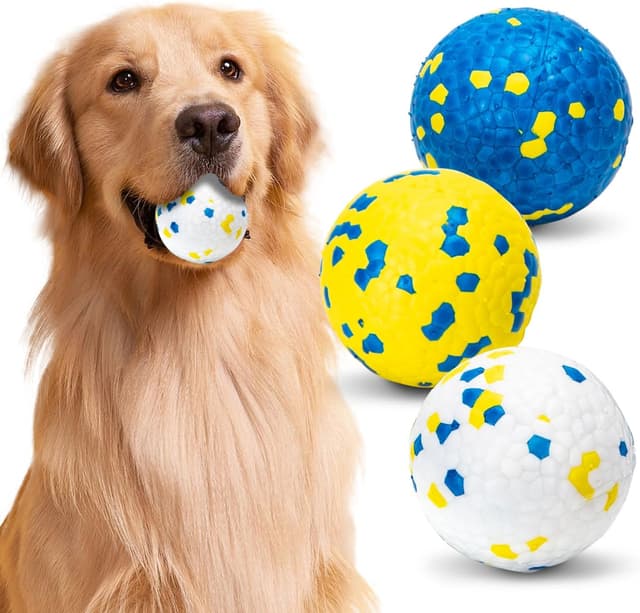 Detalle de Palle per cani Nobleza “Indistruttibili” a alto rimbalzo, set da 3 pezzi Ø 6,3 cm