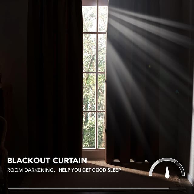 Detalle de Deconovo blackout curtains 46 x 54 black