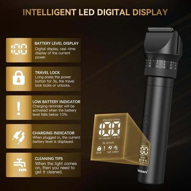 Thumbnail 5 de Beard Trimmer Men 42‑Setting 120min Battery