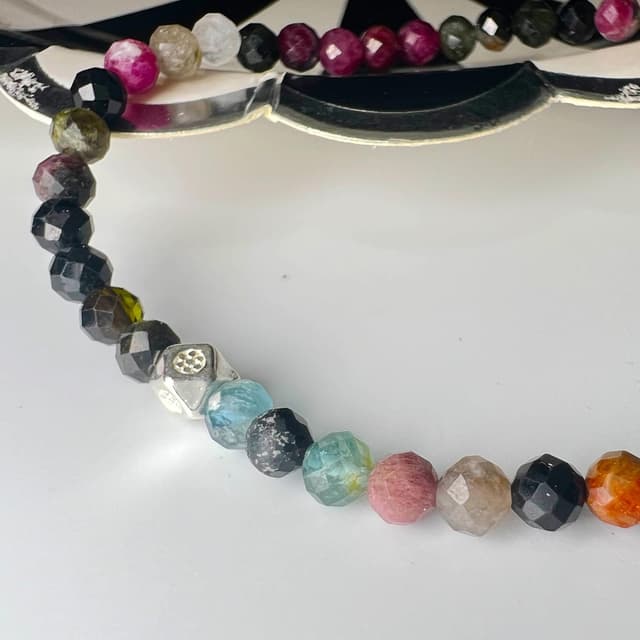 Detalle 2 de Edelstein Armband 925 Silber 4 mm Perlen