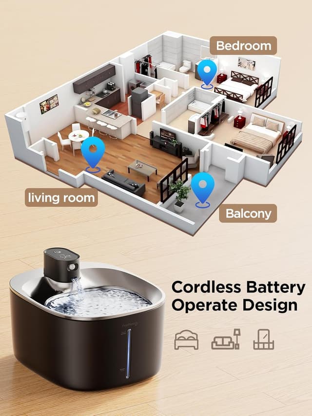 Detalle 2 de FEELNEEDY Katzentrinkbrunnen kabellos 4 L