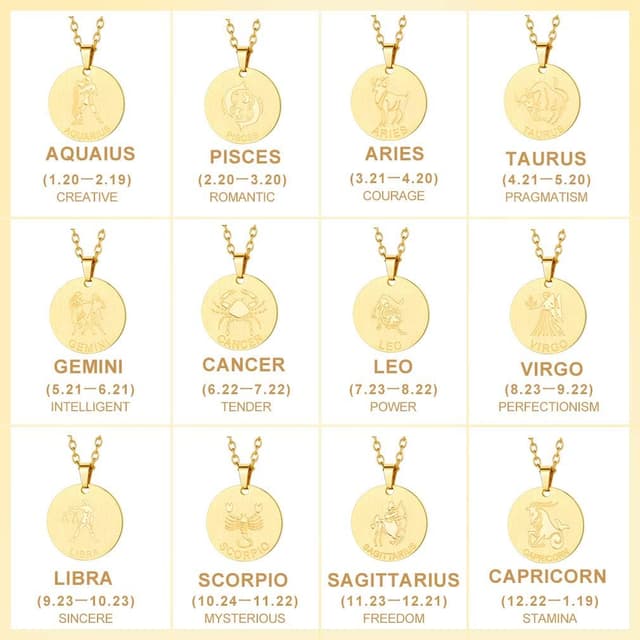 Detalle 1 de Custom4U collier signe astrologique acier