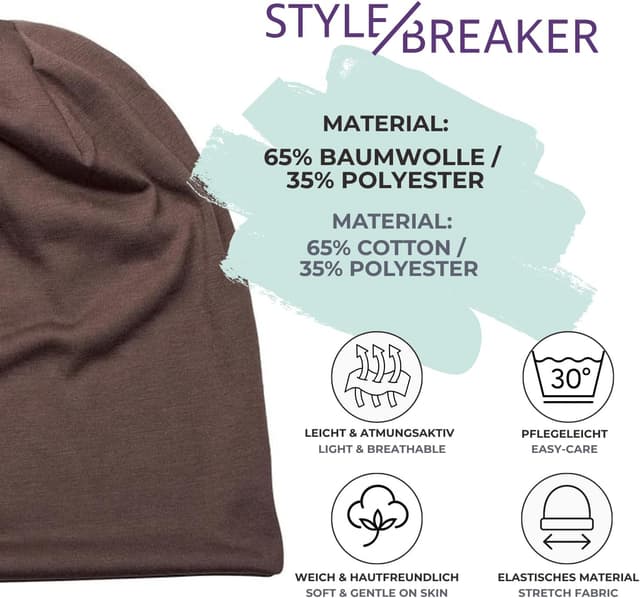 Detalle de styleBREAKER 04024018 Gorro caído ligero 26 cm