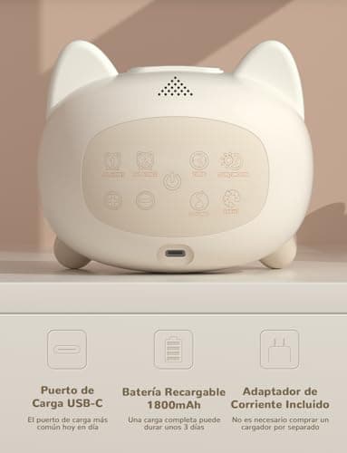 Detalle 2 de LIORQUE Gatito Blanco Despertador Infantil