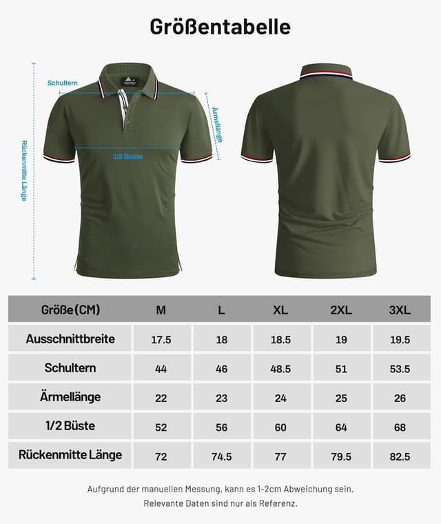 Detalle de SwissWell set 3 polo da uomo traspiranti a manica corta (95% poliestere + 5% spandex)