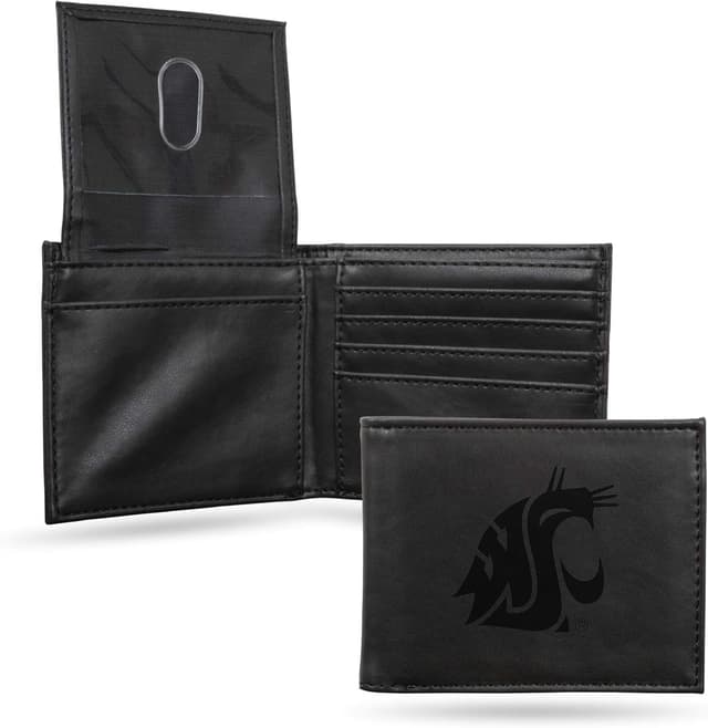 Detalle de NCAA Rico Industries laser-engraved billfold wallet with slim design