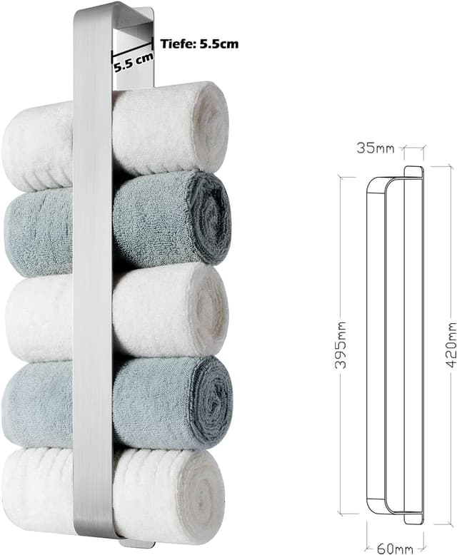 Detalle 2 de Handtuchhalter ohne Bohren 42 cm Edelstahl