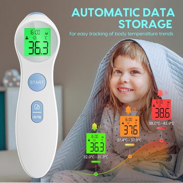 Thumbnail 4 de Kontaktloses Stirnthermometer Fieberalarm für Familie 🌡