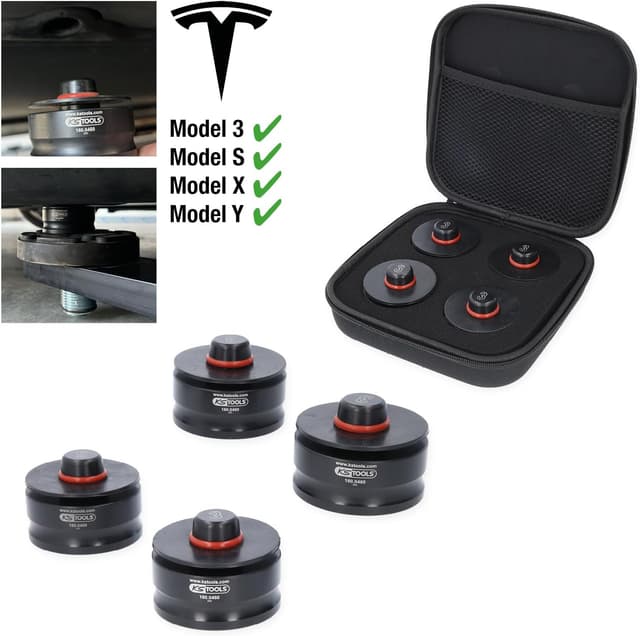 Detalle de KS Tools 160.0460 Wagenheberaufnahme-Satz für Tesla Model 3, S, X, Y (4-tlg.)